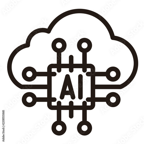 Ai Cloud Computing  Icon Element For Design  
