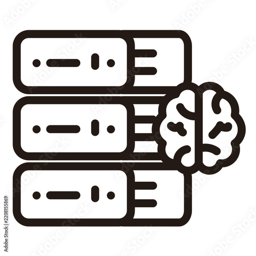 Ai Data Server  Icon Element For Design  