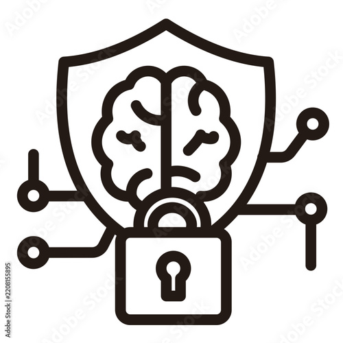 Ai Data Protection  Icon Element For Design  