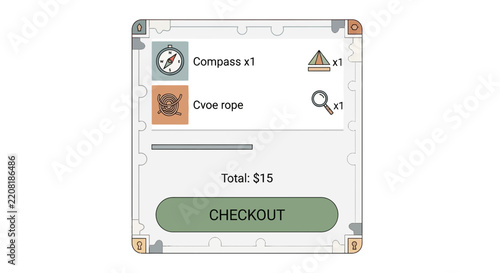 Online Purchase Checkout Interface With Items.