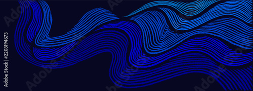 Art river. Flowing aquatic textures with texture pencil lines. Vector elegant blue watercolor pattern. Hand drawn illustration perfect for modern poster, nature blue print and artistic backdrop