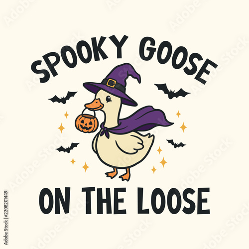 Spooky goose on the loose - Halloween quotes t shirt design, vector graphic