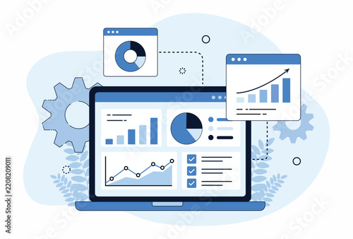 business data analytics and monitoring investment and finance report graph on monitor  dashboard concept