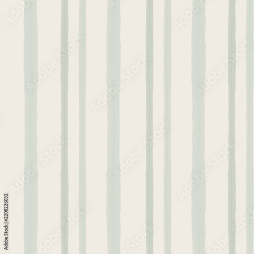 Broad Hand Painted Blue Green Vertical Stripe Seamless Pattern vertical stripe pattern with broad blue-green painted bands and slimmer muted sage lines on warm 