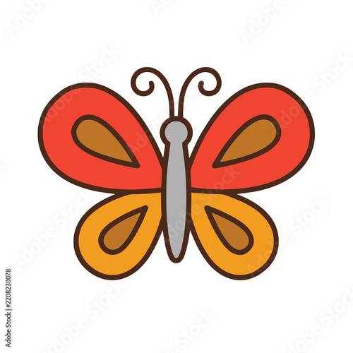 Simple illustration of a colorful butterfly