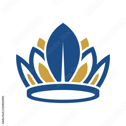 Stylized blue and gold crown emblem