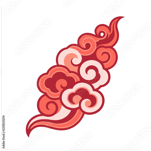 Stylized red clouds