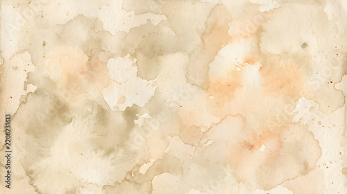 Soft watercolor abstract brush strokes on textured paper with seamless copy space