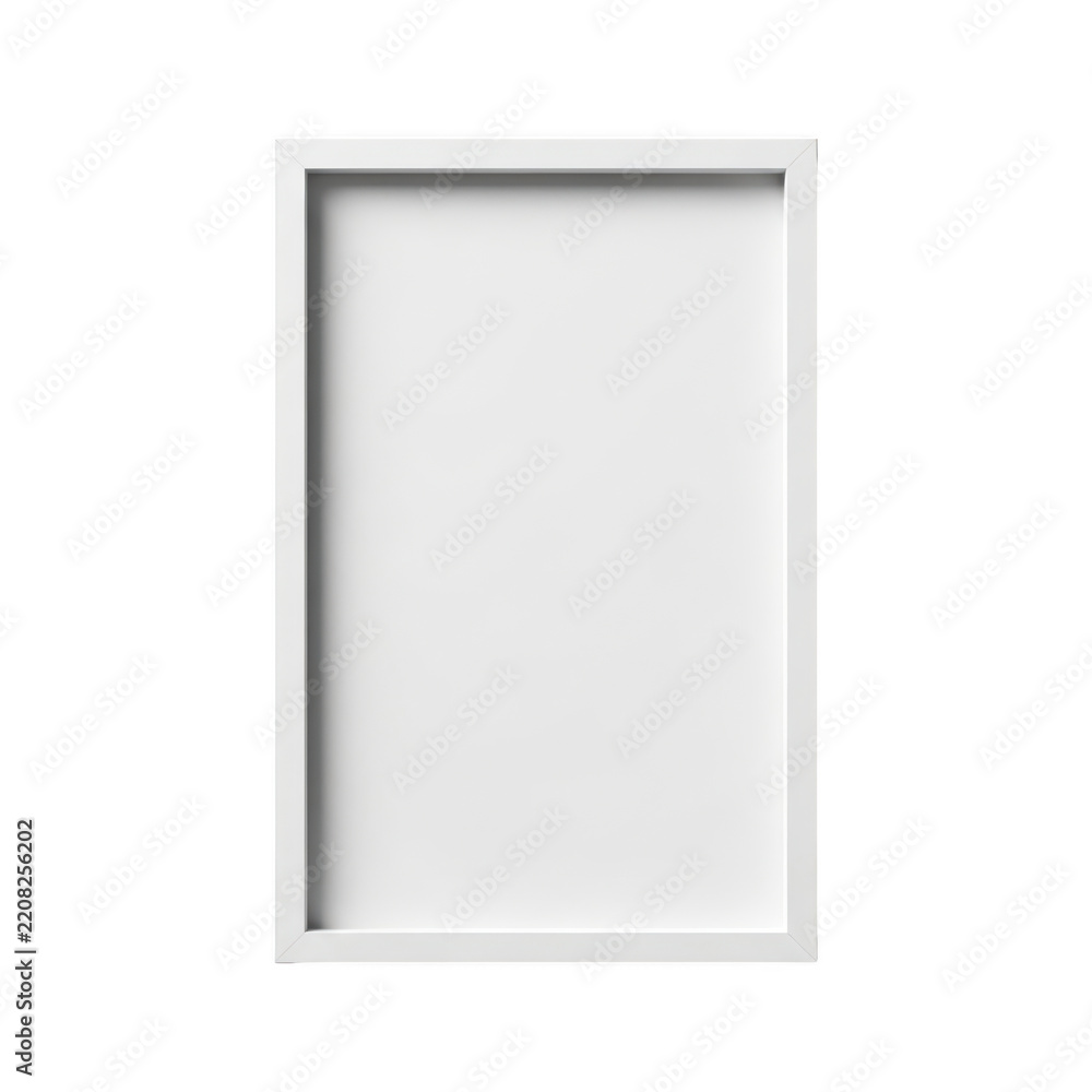 Fototapeta premium Vertical white frame isolated on black background