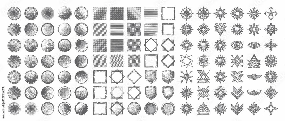 Fototapeta premium Abstract Shapes Collection Transparent Background