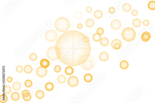 Golden Glowing Bubble Circle Abstract