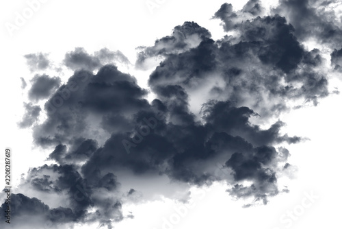 Dramatic storm clouds isolated graphic for commercial use with transparent background