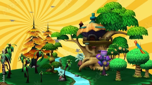 Cartoon Nature Background for Kids