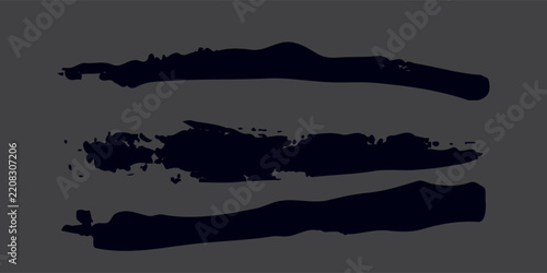 Abstract Black Brush Strokes On Gray Grunge Background For Texture And Graphic Design Projects