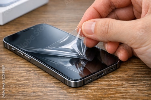 A person holding a cell phone with a clear screen, useful for various purposes