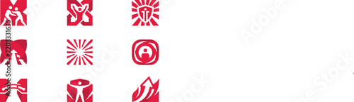 World aids day a collection of geometric flat vector icons for awareness