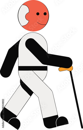 Old man walking alone 