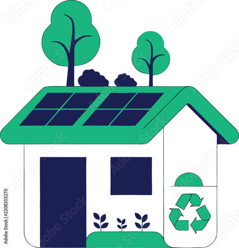 eco house with green plant