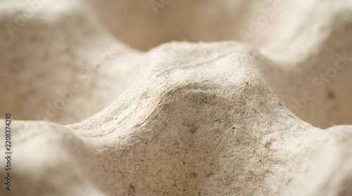 Molded Paper Pulp Texture, Close-Up of Sustainable Packaging Material, Eco-Friendly Design, Biodegradable Product, Natural Fiber Surface.
