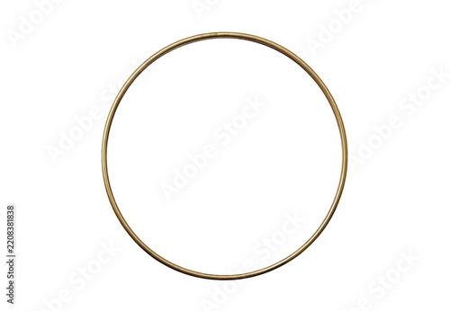 Golden metallic circle frame border transparent background