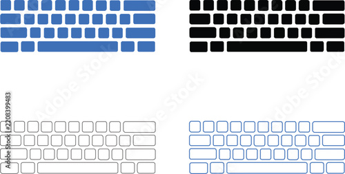 Keyboard Vector Icon Isolated on White Background — Computer Typing Symbol for Technology, Input, Digital Devices and Office Use