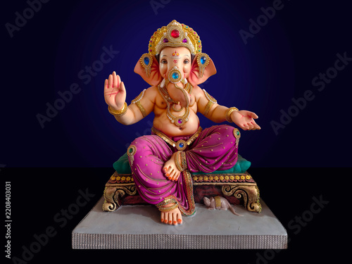 Canvas Print Lord ganesha , Hindu lord ganesha with beautiful Divine background, Ganpati, Gan