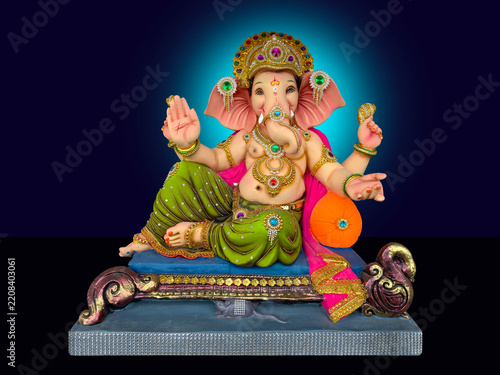 Canvas Print Lord ganesha , Hindu lord ganesha with beautiful Divine background, Ganpati, Gan