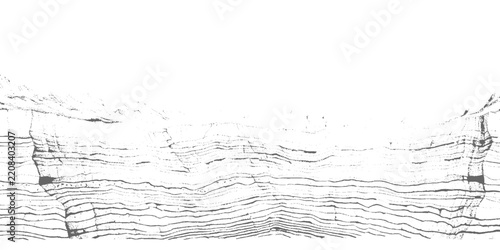 Flowing topographic contour lines forming wavy layers, minimalist black line art on white, abstract terrain pattern, clean and organic style. Abstract layered rock formation in horizontal bands.