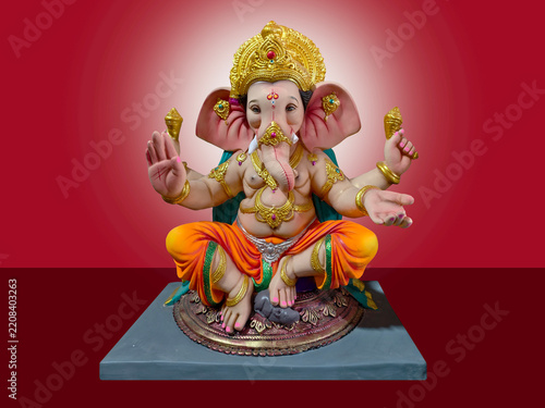 Canvas Print Lord ganesha , Hindu lord ganesha with beautiful Divine background, Ganpati, Gan