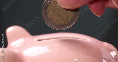 piggy bank and coin