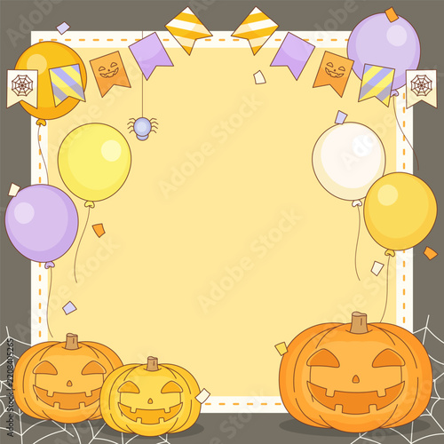cute spooky halloween square frame