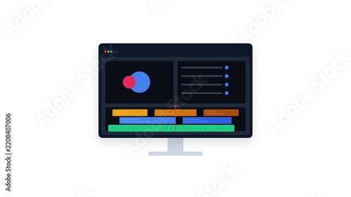 Advanced Video Editing Timeline on Computer Monitor