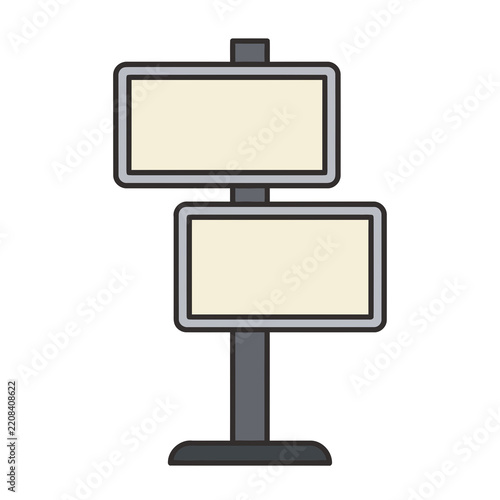 Two blank sign panels on a pole