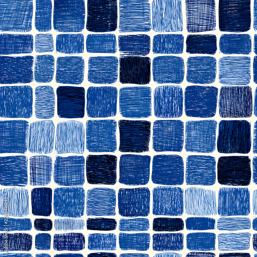 Irregular Hand-drawn Grid Seamless Pattern