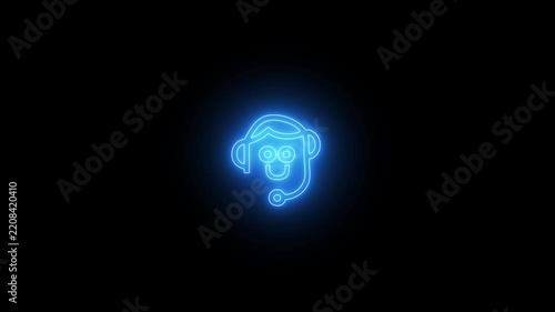 Customer Support Headset Icon Animation