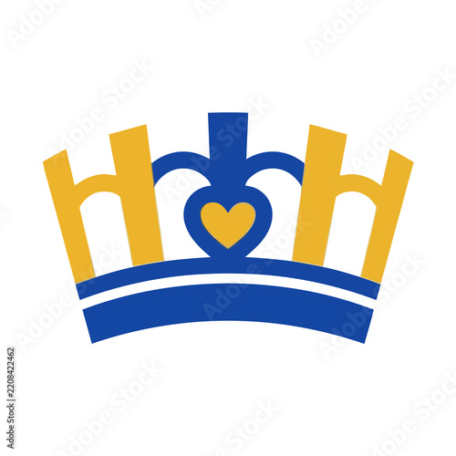 Stylized crown with a heart emblem