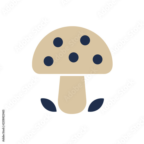 Stylized Mushroom Icon with Spots