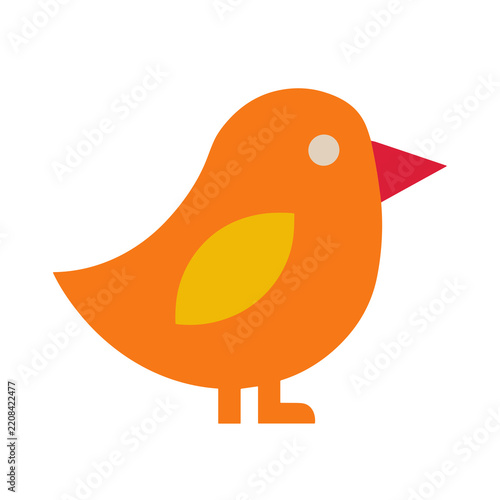 Stylized Orange Bird Illustration