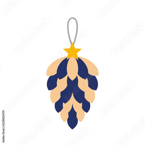 Stylized Pinecone Christmas Ornament with Star