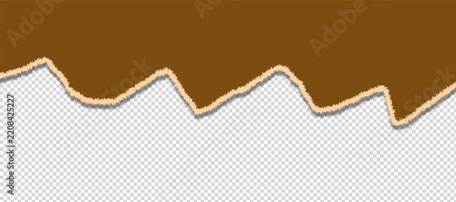 Torn Paper Edge Brown Texture Transparent Background Decorative Design Element