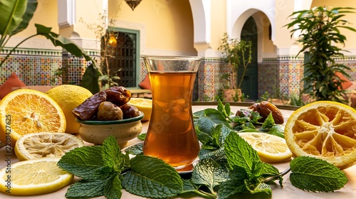 Moroccan Courtyard Mint Tea and Oranges