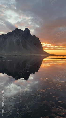 Peaceful Arctic Sunrise at Vestrahorn Mountain