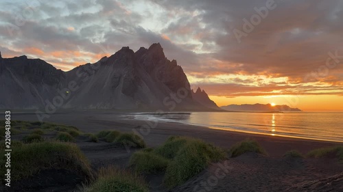 Peaceful Arctic Sunrise at Vestrahorn Mountain