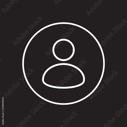 User profile icon, avatar symbol, person sign, flat vector graphic design