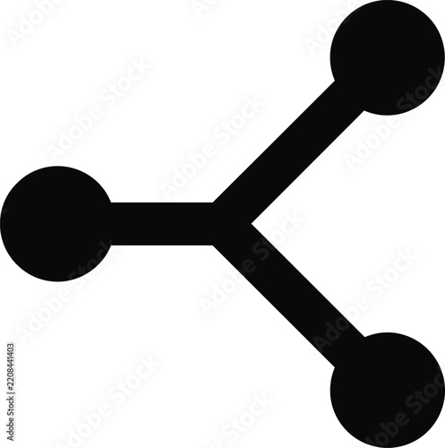 Abstract network connection symbol with three nodes and lines