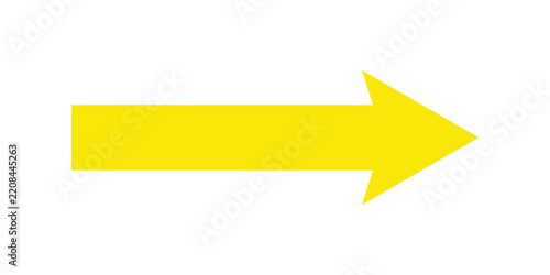 Solid Yellow Right Pointing Arrow for Direction and Navigation Vector