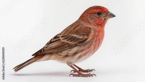 Male Red Finch House Finch Isolated on Seamless White Background