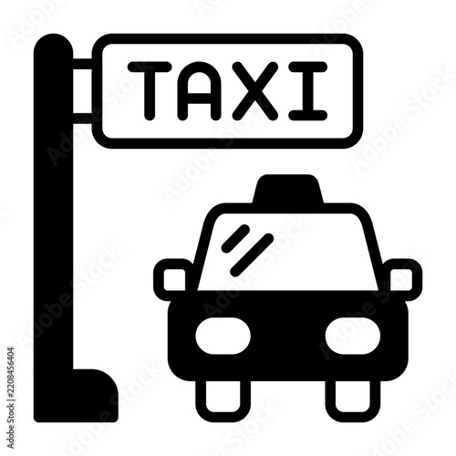 Taxi Stand Vector Icon