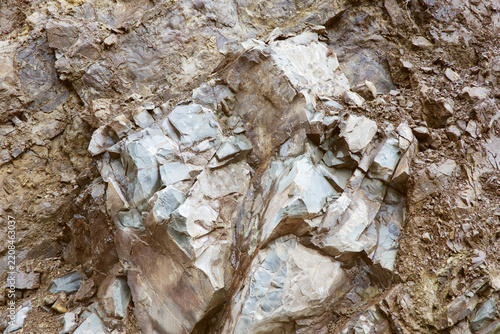 Geological Rock Fracture Texture with Natural Fault Lines
