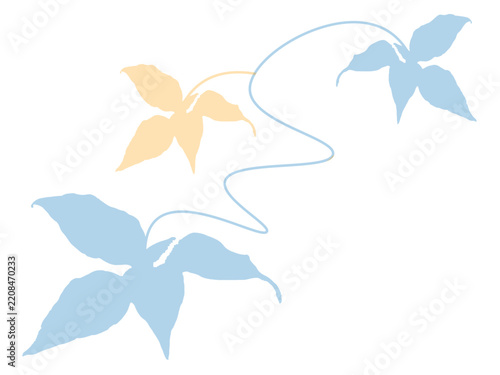 Minimalist Pastel Floral Leaf Design Vector Illustration Isolated on White Background
